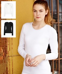 61 384 0 Tricouri promotionale cu maneci lungi de dama Lady Fit Long Sleeve Crew Neck T Fruit of the Loom poza 1