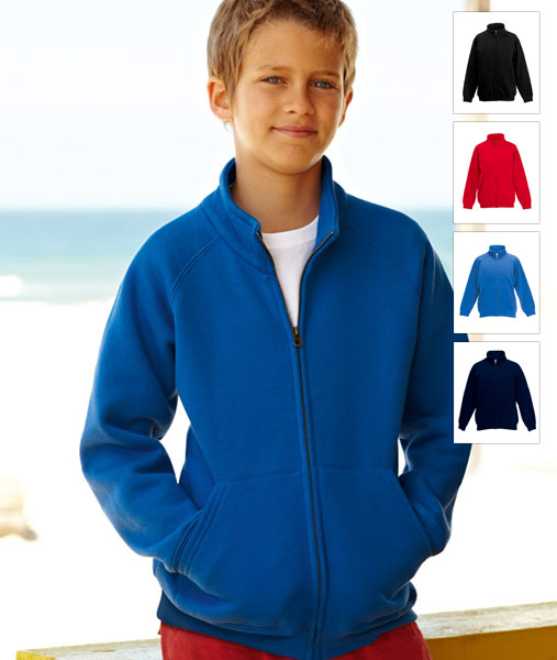 62 001 0 Jachete de copii colorate cu buzunare si fermoar Lady Fit Sweat Jacket Fruit of the Loom poza 1