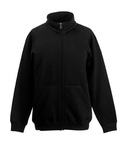 62 001 36 Jachete de copii negre cu buzunare si fermoar Lady Fit Sweat Jacket Fruit of the Loom poza 2