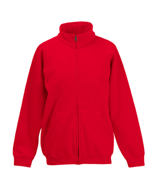 62 001 40 Jachete de copii rosii cu buzunare si fermoar Lady Fit Sweat Jacket Fruit of the Loom poza 3