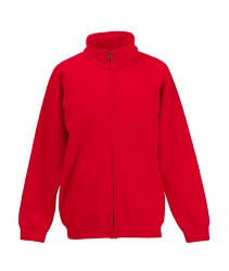 62 001 40 Jachete de copii rosii cu buzunare si fermoar Lady Fit Sweat Jacket Fruit of the Loom poza 3