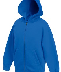 62 035 51 Jachete de copii albastre cu gluga buzunare si fermoar Kids Hooded Sweat Jacket Fruit of the Loom poza 4
