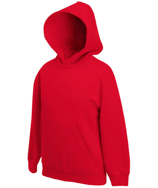 62 037 40 Hanorace de copii rosii cu buzunar cangur Kids Hooded Sweat Fruit of the Loom poza 3