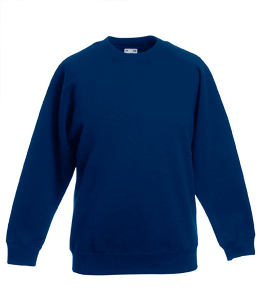 62 039 32 Bluze promotionale pentru copii albastre inchis Kids Raglan Sweat Fruit of the Loom poza 2
