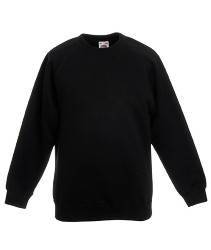62 039 36 Bluze promotionale pentru copii negre Kids Raglan Sweat Fruit of the Loom poza 3