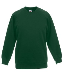 62 039 38 Bluze promotionale pentru copii verzi Kids Raglan Sweat Fruit of the Loom poza 4
