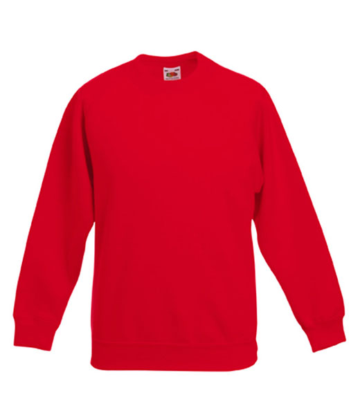 62 039 40 Bluze promotionale pentru copii rosii Kids Raglan Sweat Fruit of the Loom poza 5