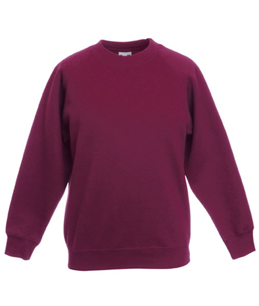 62 039 41 Bluze promotionale pentru copii visinii Kids Raglan Sweat Fruit of the Loom poza 6
