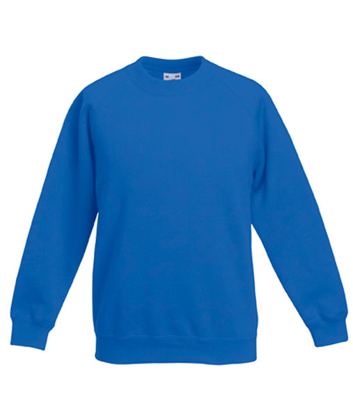 62 039 51 Bluze promotionale pentru copii albastre Kids Raglan Sweat Fruit of the Loom poza 7