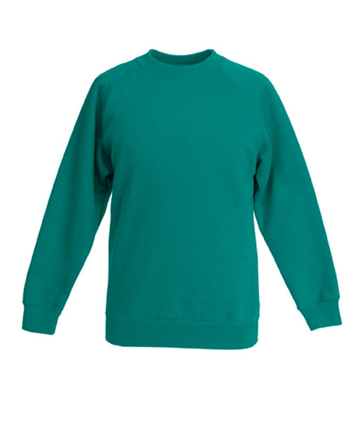 62 039 77 Bluze promotionale pentru copii verzi Kids Raglan Sweat Fruit of the Loom poza 8