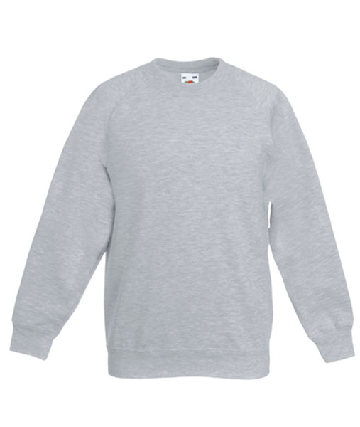 62 039 94 Bluze promotionale pentru copii gri Kids Raglan Sweat Fruit of the Loom poza 9