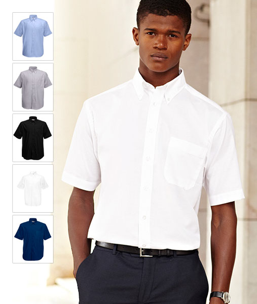 65 112 0 Camasi promotionale barbatesti colorate cu maneci scurte Short Sleeve Oxford Shirt Fruit of the Loom poza 1