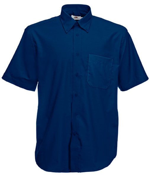 65 112 32 Camasi promotionale barbatesti bleumarin cu maneci scurte Short Sleeve Oxford Shirt Fruit of the Loom poza 2