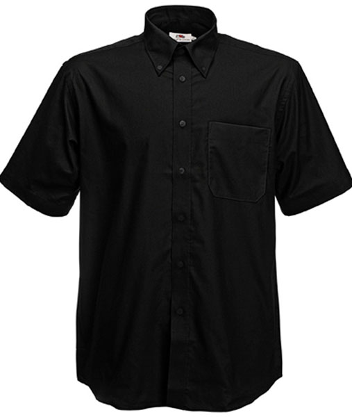 65 112 36 Camasi promotionale barbatesti negre cu maneci scurte Short Sleeve Oxford Shirt Fruit of the Loom poza 3
