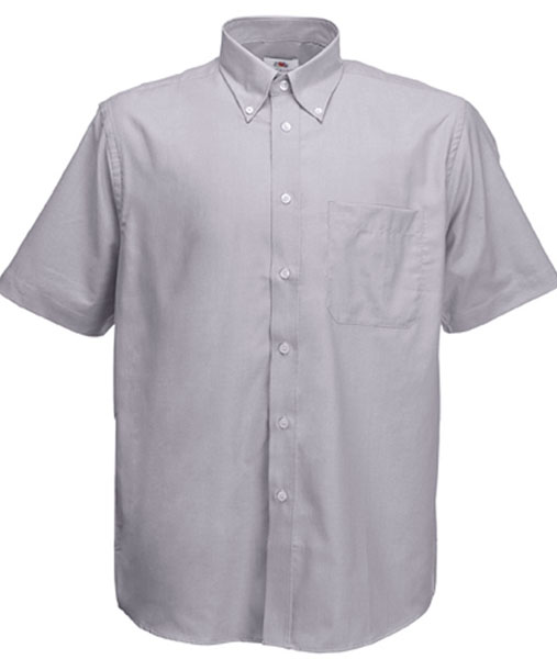 65 112 OC Camasi promotionale barbatesti gri cu maneci scurte Short Sleeve Oxford Shirt Fruit of the Loom poza 4