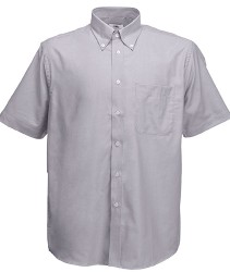 65 112 OC Camasi promotionale barbatesti gri cu maneci scurte Short Sleeve Oxford Shirt Fruit of the Loom poza 4