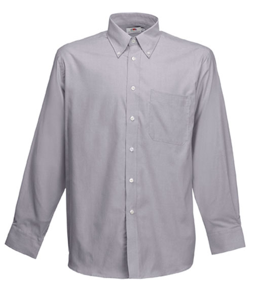 65 114 OC Camasi promotionale barbatesti gri cu maneci lungi Long Sleeve Oxford Shirt Fruit of the Loom poza 4