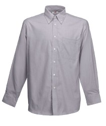 65 114 OC Camasi promotionale barbatesti gri cu maneci lungi Long Sleeve Oxford Shirt Fruit of the Loom poza 4