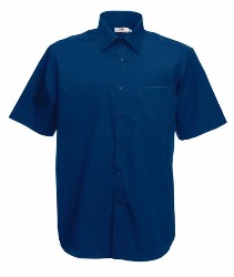 65 116 32 Camasi promotionale barbatesti bleumarin cu maneci scurte Short Sleeve Poplin Shirt Fruit of the Loom poza 2