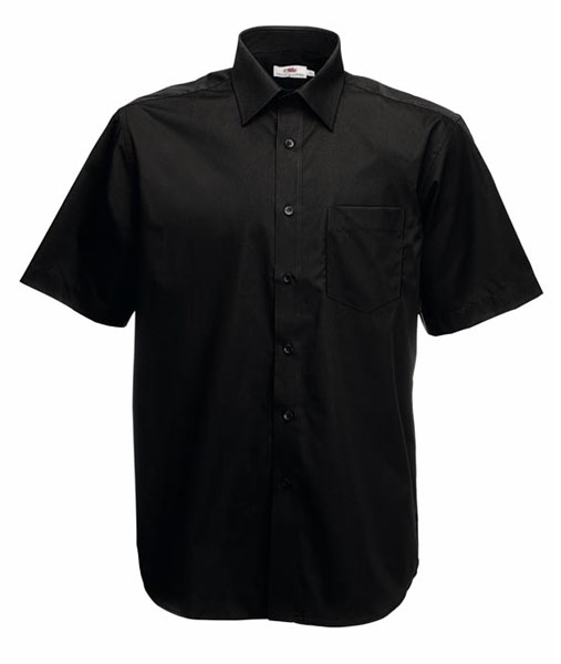 65 116 36 Camasi promotionale barbatesti negre cu maneci scurte Short Sleeve Poplin Shirt Fruit of the Loom poza 3