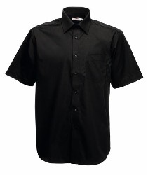 65 116 36 Camasi promotionale barbatesti negre cu maneci scurte Short Sleeve Poplin Shirt Fruit of the Loom poza 3