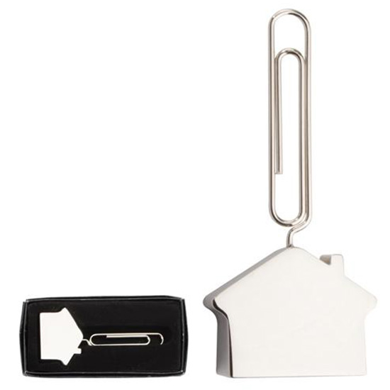 AP852004 Clipsuri metalice promotionale pentru notite cu forma de casa  poza 1