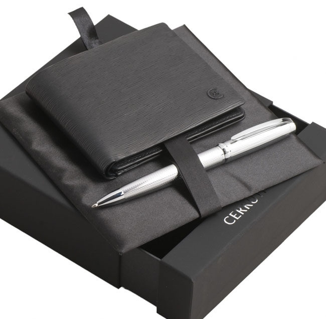 NPBW011 seturi de portofele Cerruti cu pixuri argintii poza 1