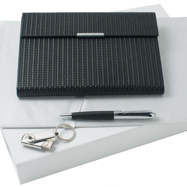 RPBHU421 mapa A5 din piele cu pix si breloc USB poza 1