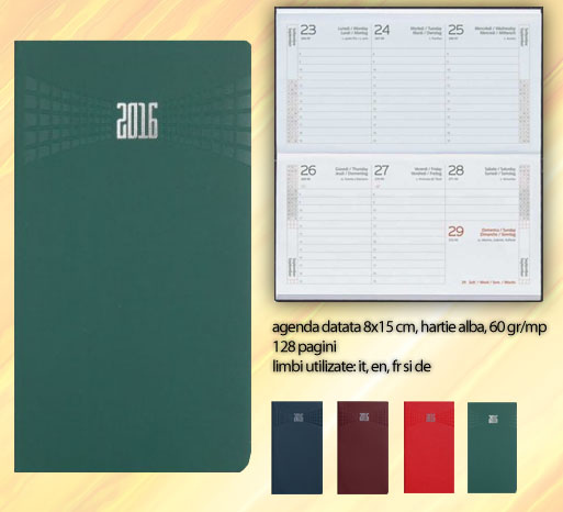 agende de buzunar datate saptamanal 2021 cu coperti verzi 01480MATV poza 1