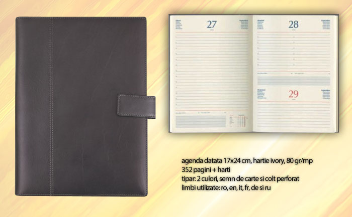 agende din piele naturala neagra datate 2021 NGD679N poza 1