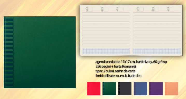 agende patrate cu coperti verzi 17x17cm CUBOV poza 1