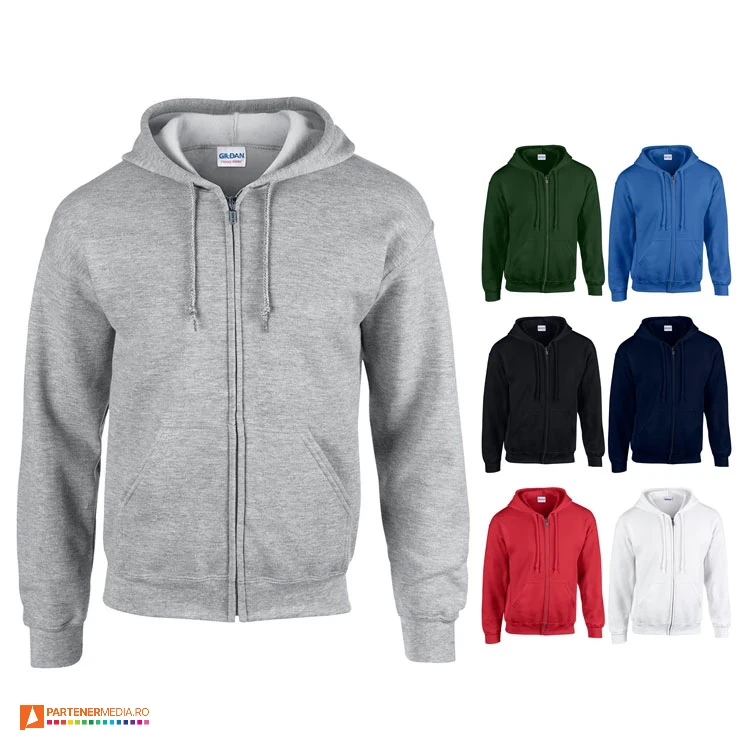hanorace unisex cu gluga si fermoar ap4306 poza 1