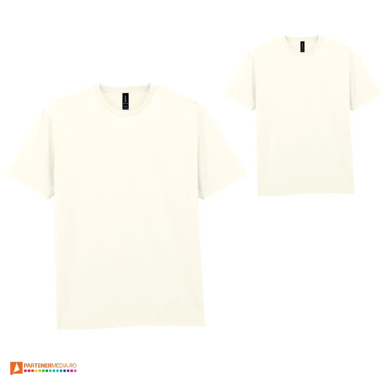 tricouri bej unisex din bumbac cu guler rotund gildan ap592986 poza 8