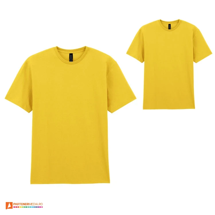 tricouri galbene unisex din bumbac cu guler rotund gildan ap592986 poza 11