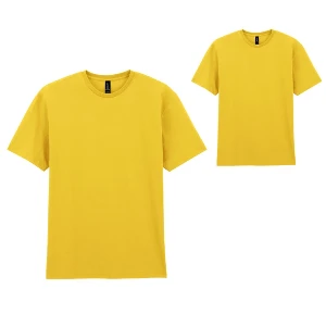 tricouri galbene unisex din bumbac cu guler rotund gildan ap592986 poza 11