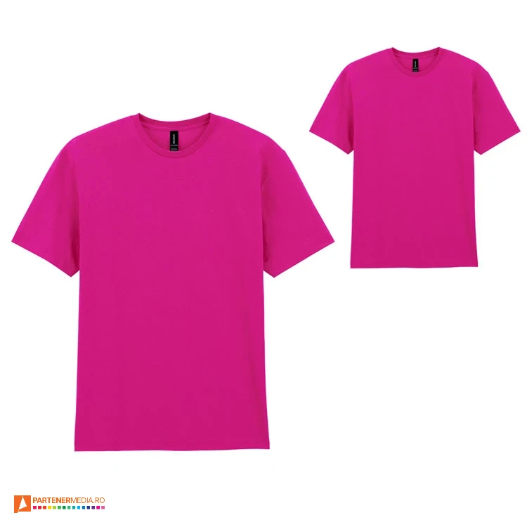 tricouri unisex roz din bumbac cu guler rotund gildan ap592986 poza 3