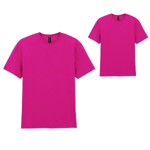 tricouri unisex roz din bumbac cu guler rotund gildan ap592986 poza 3