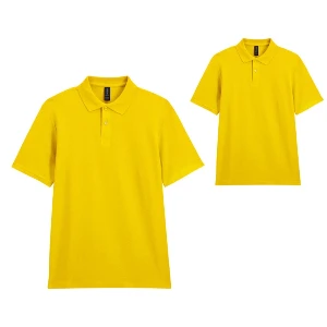 tricouri galbene gildan din bumbac cu guler polo ap592995 poza 5
