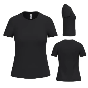 tricouri negre sport pentru dame din poliester ap593045 poza 6