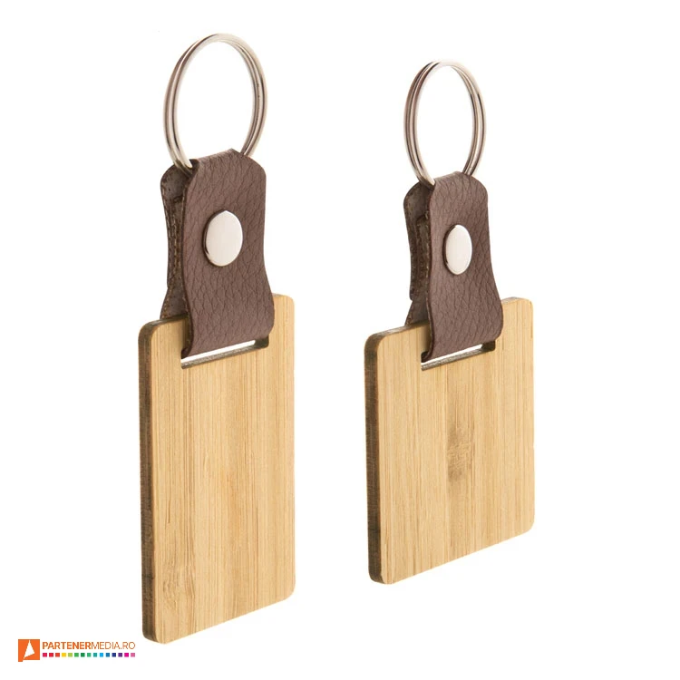 Brelocuri promotionale din lemn de bambus si imitatie de piele brelocuri din lemn de bambus si imitatie de piele ap718640