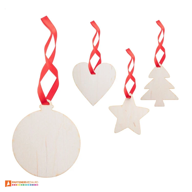 ornamente de craciun din lemn cu panglica ap718777 ornamente de craciun din lemn cu panglica ap718777 poza 1