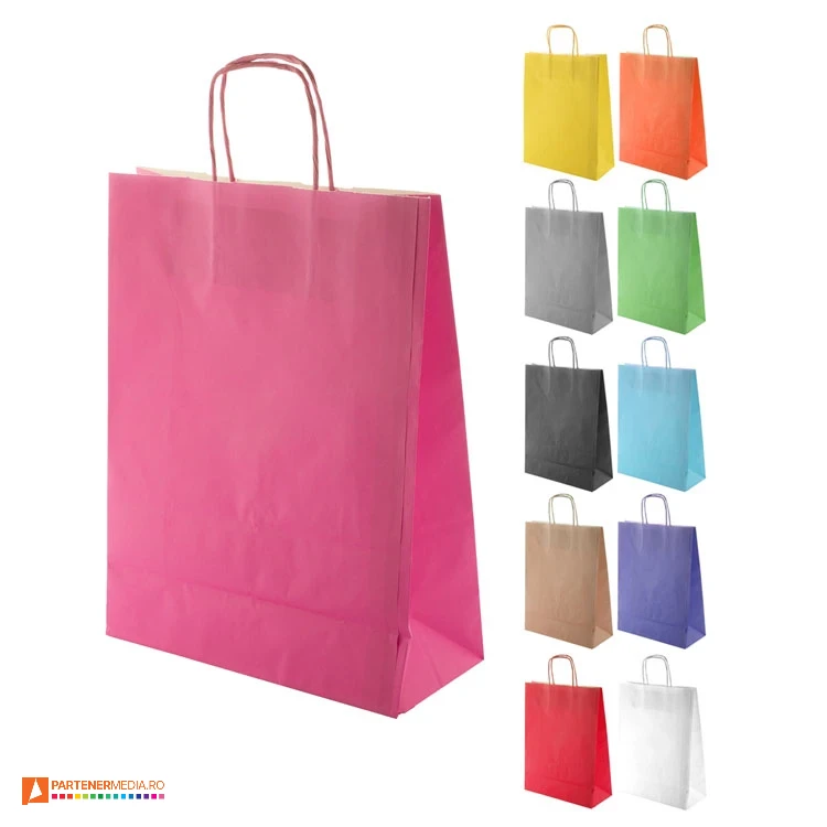 sacose promotionale din hartie kraft colorata ap719612