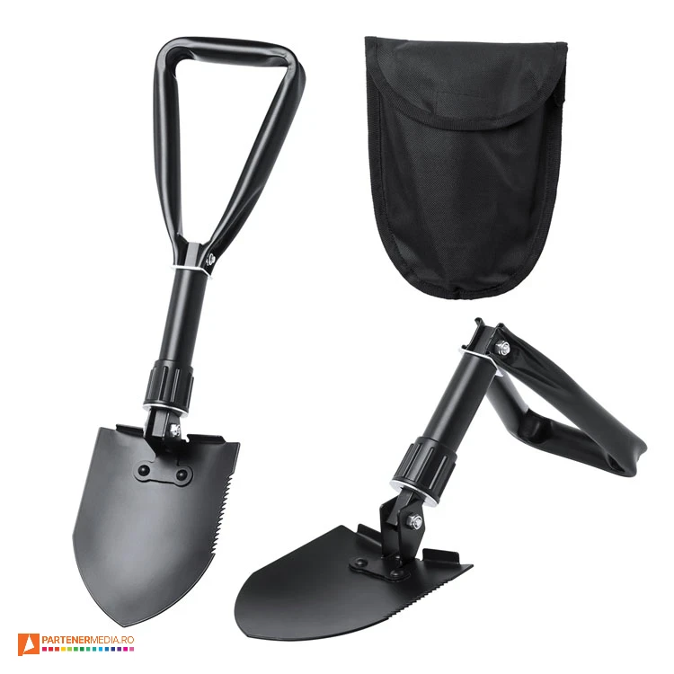 Lopeti pliabile din otel inoxidabil in husa cu inchidere velcro lopeti promotionale pliabile cu husa ap721084