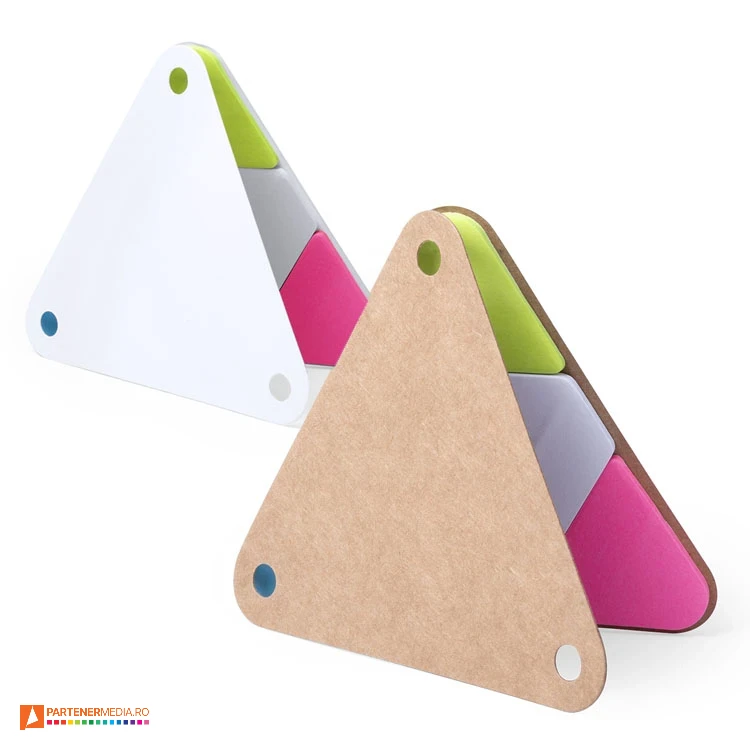 Blocnotes-uri cu etichete triunghiulare adezive si coperti din carton seturi de etichete colorate triunghiulare ap721132
