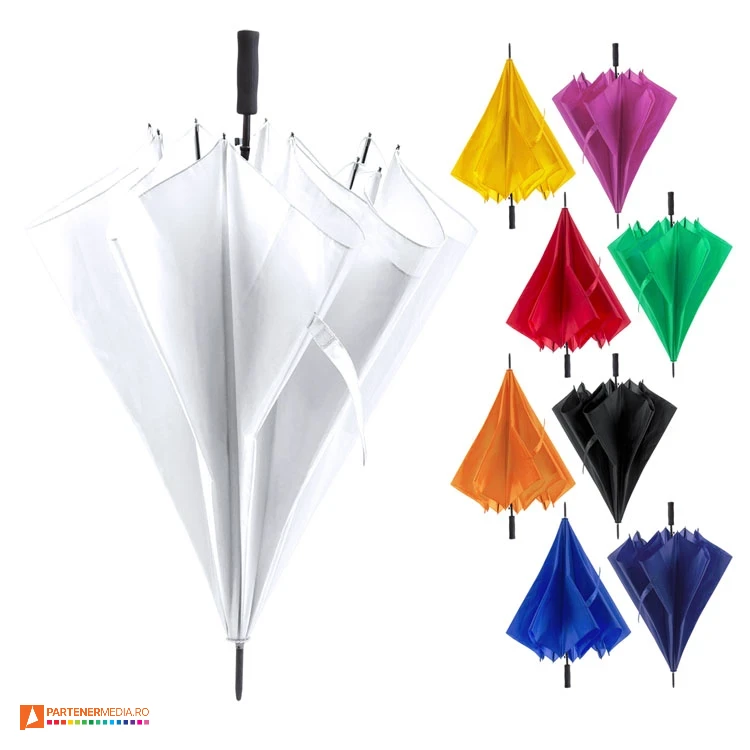 Umbrele mari promotionale cu 8 panele cu diametru de 130 cm si maner drept umbrele promotionale mari cu maner drept ap721148