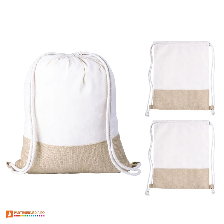 rucsacuri ecologice drawstring cu baza din iuta ap721238 poza 1