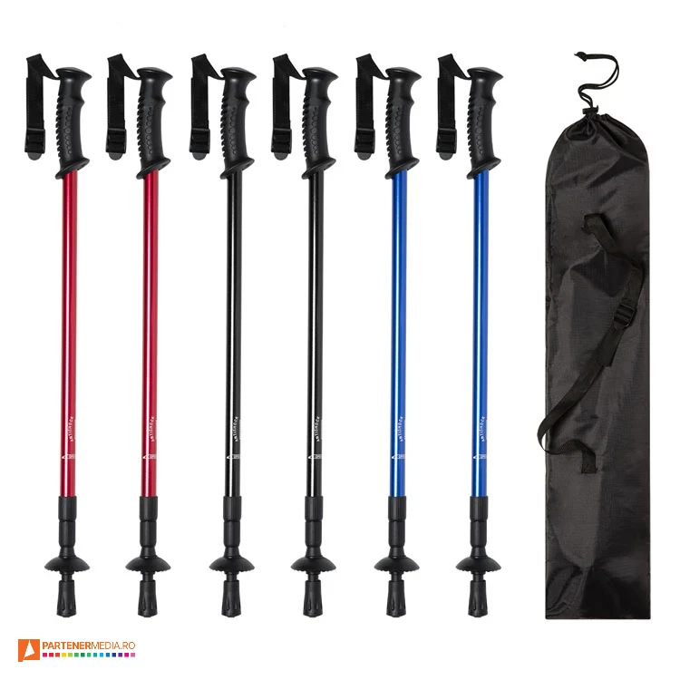 Seturi de 2 bete telescopice cu manere ergonomice si curele de incheietura seturi de bete telescopice pentru drumetii ap721481