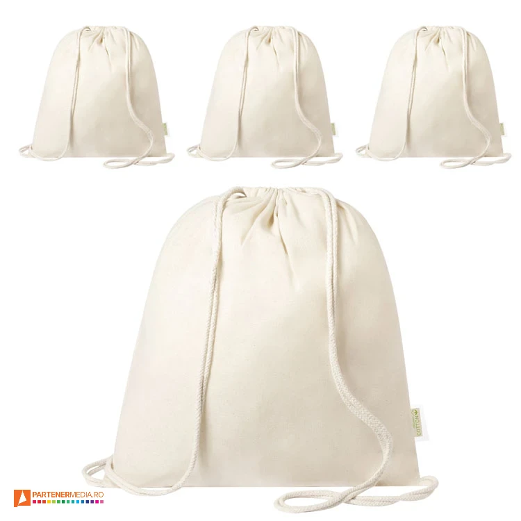 Rucsacuri drawstring din bumbac organic cu capacitate de 7 litri rucsacuri drawstring din bumbac organic ap721572