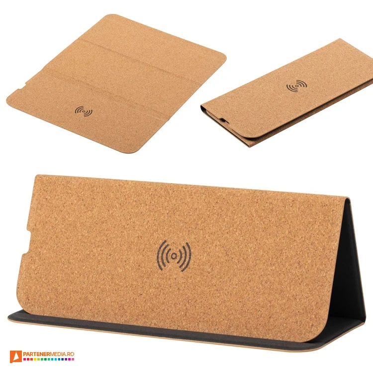 mousepad uri promotionale pliabil din pluta cu incarcator wireless ap721727e