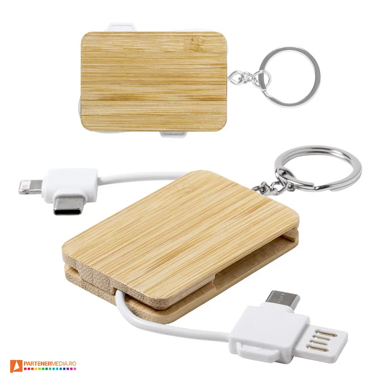 brelocuri dreptunghiulare din lemn cu cabluri usb de incarcare ap722043